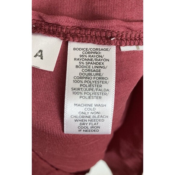 LOFT Bundle of 3 Dresses Size 8-10 MEDIUM Gray Pleated Fit Flare Burgundy - Picture 4 of 16